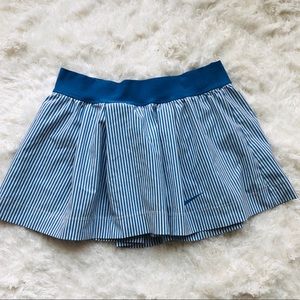 Blue and White Striped Nike Tennis Skirt